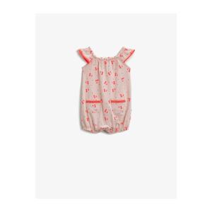 Koton Baby Girl Pink Cherry Jumpsuit Printed Cotton With Pocket vyobraziť