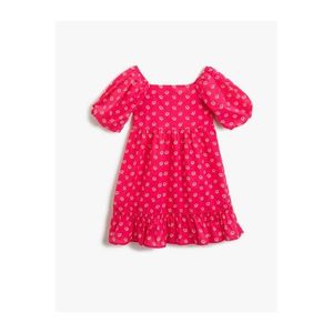 Koton Girl's PINK PATTERNED Patterned Dress Cotton vyobraziť