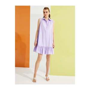 Koton Women's Lilac Shirt Collar Dress Cotton vyobraziť