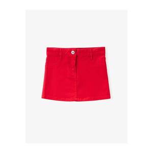 Koton Girl Red Gabardine Fabric Normal Waist Mini Basic Skirt vyobraziť