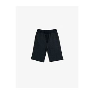 Koton Boys Navy Blue Basic Thin Sweat Fabric Ribbed Waist Cord Corded Pocket Shorts vyobraziť
