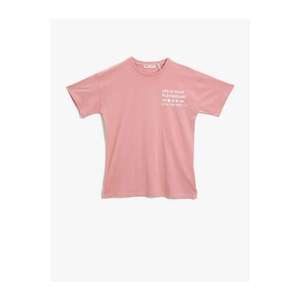 Koton Boy Pink Crew Neck Short Sleeve Cotton T-Shirt vyobraziť
