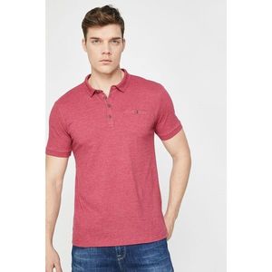 Koton Men's Claret Red Short Sleeved Button Detailed Polo Neck T-Shirt vyobraziť