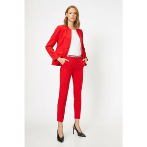 Koton Women's Red Pocket Detailed Slim Fit Trousers vyobraziť