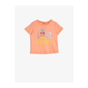 Koton Baby Girl Orange Short Sleeve Tshirt vyobraziť