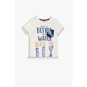 Koton Ecru Baby Boy Printed T-Shirt vyobraziť