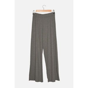 Trendyol Anthracite Corded Wide Leg Knitted Trousers vyobraziť