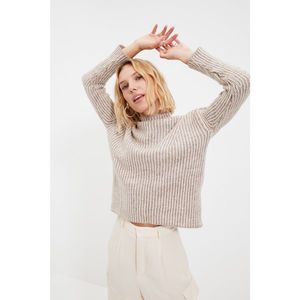 Trendyol Beige Turtleneck Knitwear Sweater vyobraziť