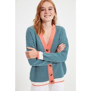 Trendyol Oil Jacquard Color Block Knitwear Cardigan vyobraziť