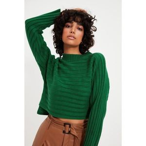 Trendyol Green Stand Up Collar Knitwear Sweater vyobraziť