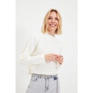 Trendyol Ecru Stand Up Collar Knitwear Sweater vyobraziť