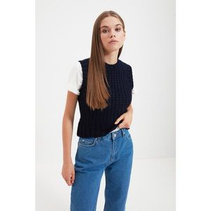 Trendyol Navy Blue Knitted Detailed Knitwear Sweater vyobraziť