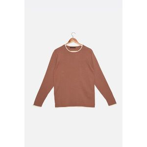 Trendyol Dried Rose Men's Slim Fit Contrast Collar Piped Sweater vyobraziť