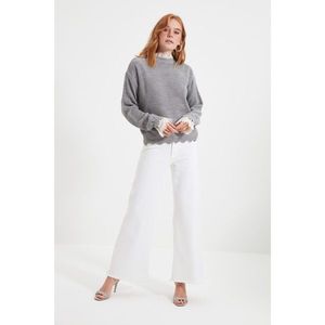 Trendyol Gray Lace Detailed Knitwear Sweater vyobraziť
