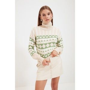 Trendyol Stone Jacquard Knitwear Sweater vyobraziť