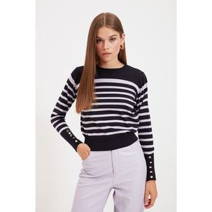 Trendyol Navy Striped Knitwear Sweater vyobraziť