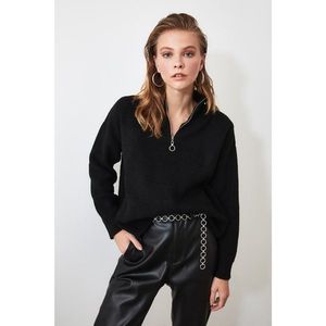 Trendyol Black Zip Knitwear Sweater vyobraziť