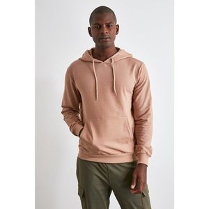 Trendyol Taba Men's Slim Fit Hooded Kangaroo Pocket Long Sleeve Sweatshirt vyobraziť