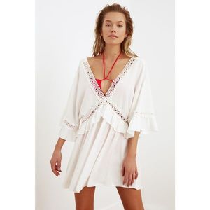 Trendyol White Stripe Detailed Beach Dress vyobraziť