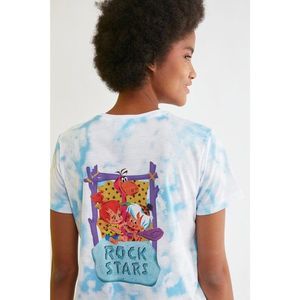 Trendyol Blue Flintstones Licensed Printed Basic Knitted T-Shirt vyobraziť