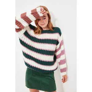 Trendyol Green Color Block Knitwear Sweater vyobraziť