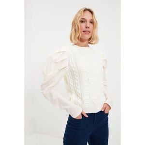 Trendyol Ecru Garni Detailed Knitwear Sweater vyobraziť