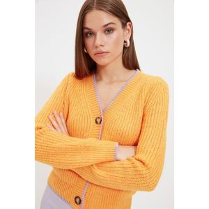 Trendyol Apricot Piping Detailed Knitwear Cardigan vyobraziť