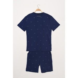 Trendyol Navy Printed Knitted Pajamas Set vyobraziť