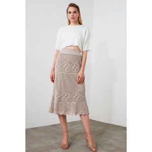 Trendyol Stone Mesh Detailed Knitwear Skirt vyobraziť
