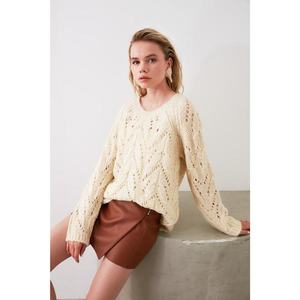 Trendyol Ekru KnitTed Detailed Knitwear Sweater vyobraziť