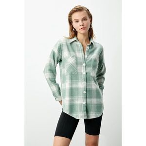 Trendyol Mint Single Pocket Plaid Lumberjack Shirt vyobraziť