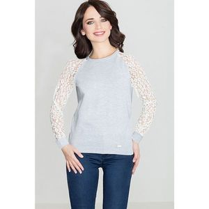 Lenitif Woman's Blouse K329 Grey-Ecru vyobraziť