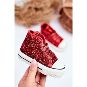 Children's Sneakers High Shiny Red Ally vyobraziť