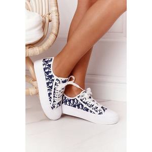 Women's Logged Sneakers White-Dark Blue Daphne vyobraziť