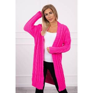 Sweater Cardigan with braid weave pink neon vyobraziť