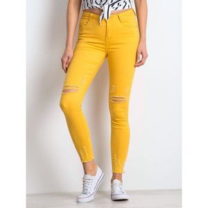 Dark yellow abrasive jeans vyobraziť