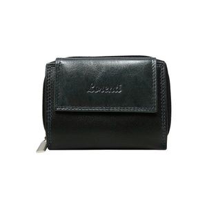 Women´s navy blue leather wallet with a latch and a zipper vyobraziť