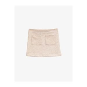 Koton Girl Ecru Normal Waist Pocket Skirt vyobraziť