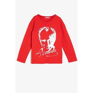 Koton Boy Red Ataturk Printed T-Shirt vyobraziť