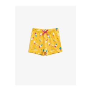Koton Baby Girl Yellow Patterned Cotton Shorts vyobraziť