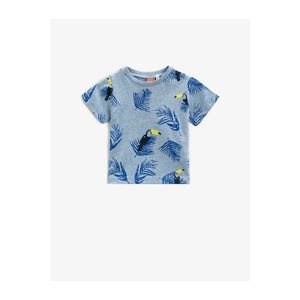 Koton Baby Boy Blue Printed Short Sleeve Cotton T-Shirt vyobraziť