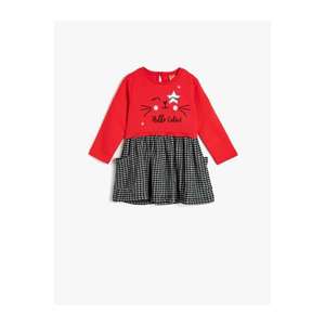 Koton Baby Girl Red Check Dress vyobraziť