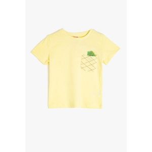 Koton Baby Girl Yellow Yellow Short Sleeve Crew Neck Pocket Detailed T-Shirt vyobraziť