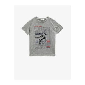 Koton Boy Gray Printed Crew Neck Short Sleeve Cotton T-shirt vyobraziť