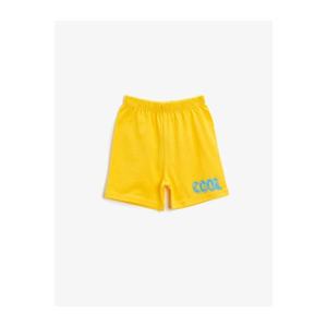 Koton Baby Boy Yellow Text Printed Cotton Shorts vyobraziť