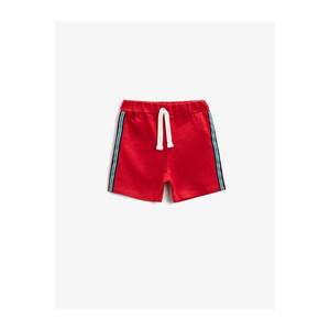 Koton Baby Boy Red Striped Cotton Waist Shorts vyobraziť