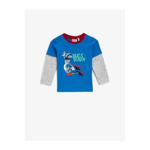 Koton Baby Boy Navy Blue Bugs Bunny Licensed Printed Crew Neck Long Sleeved T-Shirt vyobraziť