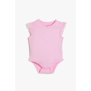 Koton Pink Baby Girl Lace Detailed Zipper Zipper vyobraziť