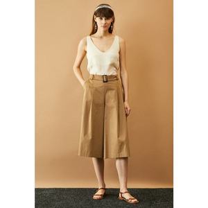 Koton Women's Brown Belt Detailed Trousers vyobraziť