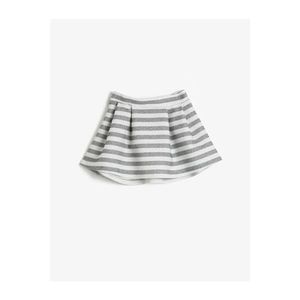 Koton Baby Girl Gray Striped Straight Skirt vyobraziť